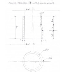 57-63mm - Réducteur droit dur mesure en silicone à axes décallés- REDOX